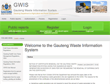 Tablet Screenshot of gwis.gpg.gov.za